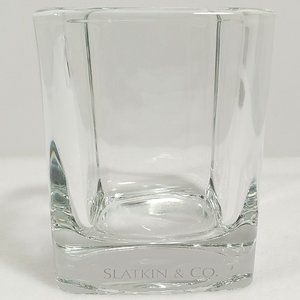 Vintage Slatkin & Co. Clear Heavy Square Old fashion Glass #1321